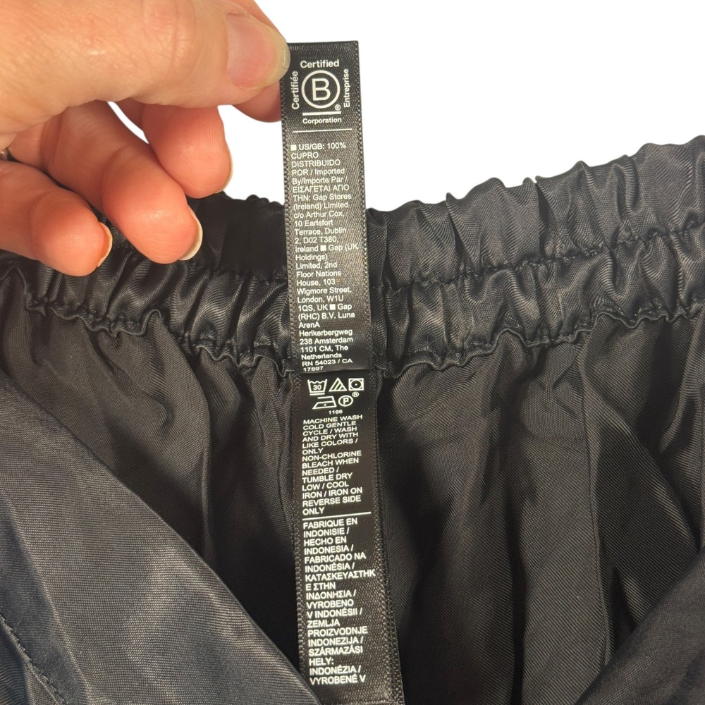 Athleta Calm Cool Wide Leg Pants Sz M Black Silky Lounge Pull‑On Cupro Flowy - Picture 4 of 10